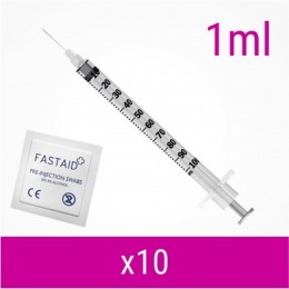 1ml 10 Pack Injection Kit | Needles, Syringes & Swabs