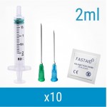 Blue 2ml 10 Pack Injection Kit | Needles, Syringes & Swabs