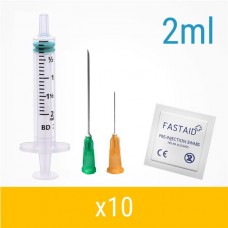 Orange 2ml 10 Pack Injection Kit | Needles, Syringes & Swabs