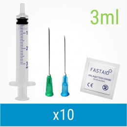Blue 3ml 10 Pack Injection Kit | Needles, Syringes & Swabs