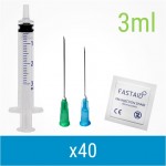 Blue 3ml 40 Pack Injection Kit | Needles, Syringes & Swabs