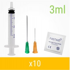 Orange 3ml 10 Pack Injection Kit | Needles, Syringes & Swabs
