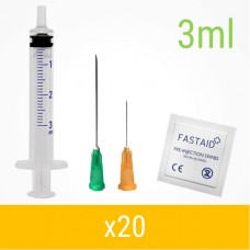 Orange 3ml 20 Pack Injection Kit | Needles, Syringes & Swabs