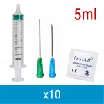 Blue 5ml 10 Pack Injection Kit | Needles, Syringes & Swabs